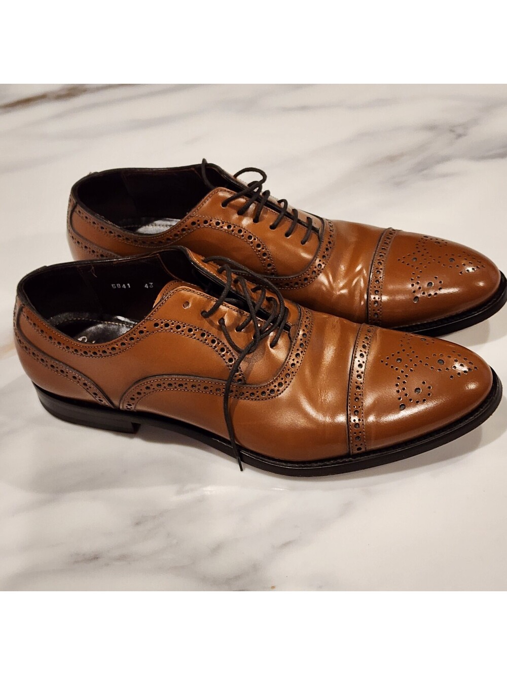 Antonio Maurizi Italy Brown Leather Wingtip Oxford Dress Shoes EU 43 US 10